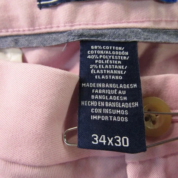 Mens Izod Chino Pants Mens 34x30 Pink Green Pastel Straight Leg Lot of 2 Summer - Picture 7 of 13